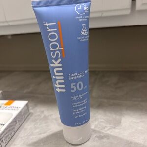 thinksport SPF 50 Clear Zinc Sunscreen - Blue Tube